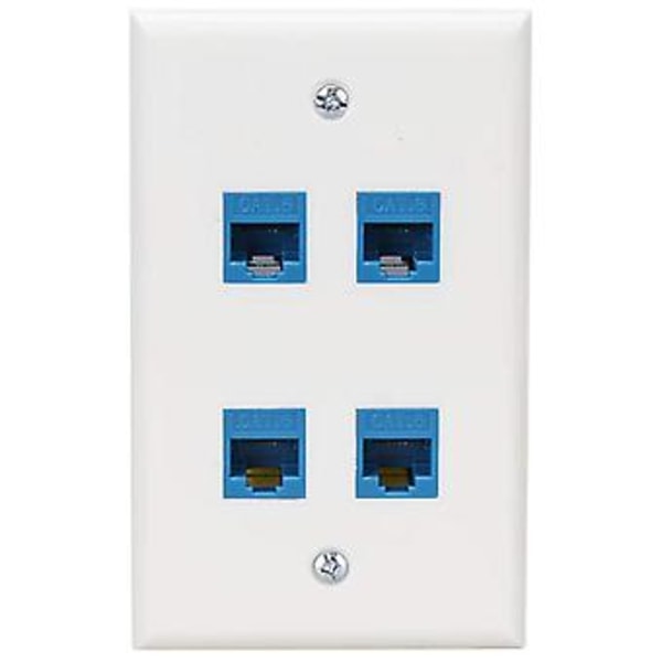 Ethernet Vägguttag 4 Portar Hona-hona Kompatibel Med För Cat7/6/6e/5/5e Ethernet Enheter