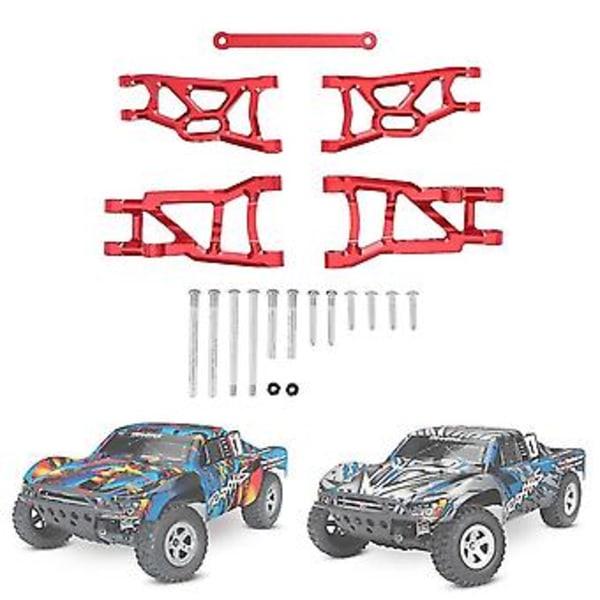 Metalliset etu- ja takajousitusvarret 1/10 Slash 2wd Vxl Nitro Slash Rc -auton osille, punainen