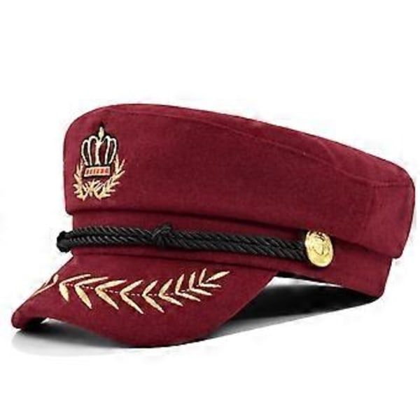 Krona Brittisk flottans mössa metall veteax basker mode skärmmössa åttakantig läder flat cap