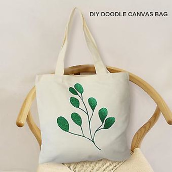 Pencil Pouch Tote Bags Sett, DIY Håndverk Blanke Sminkevesker