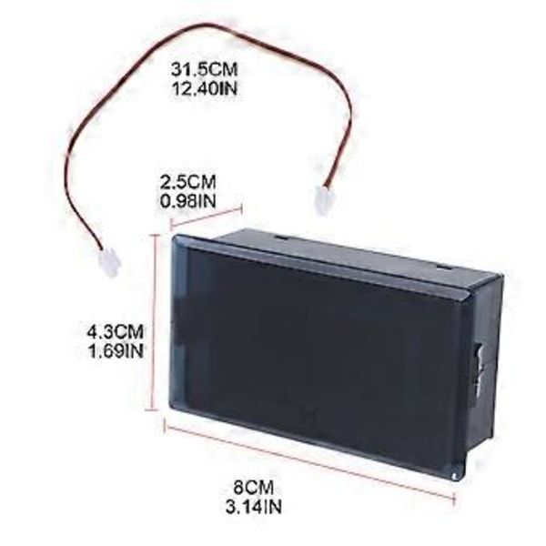 LED Display Spænding Strømmåler Volt Ampere Måler Amperemeter Voltmeter 2V-200V