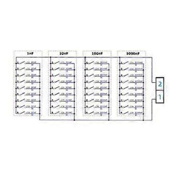 Dnc2B04 1Nf til 9999Nf Trin-1Nf Fire Dekader Programmerbart Kondensator Board Polypropylen Film Kondensator C35 Din, Uden Kabinet
