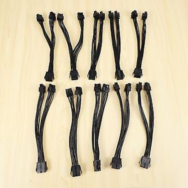 10kpl 20cm Näytönohjain 8 Pin Naaras - 2x8p(6+2)pin Jatkojohto Pcie Pci 1
