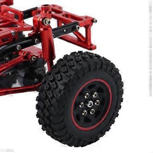 4 st Beadlock Mini Crawler Hjul och Däck Set för 1/24 RC Crawler Bil Axial SCX24 Jimny SG1801 Uppgraderingsdelar, A
