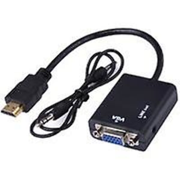 Hdmi-VGA-kupera pää korkearesoluutioinen muuntokaapeli Hdmi-VGA-ääniadapterilla liitäntäkaapeliadapteri