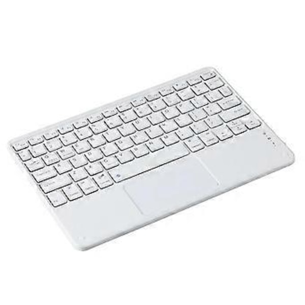 Touchpad Trådløst Tastatur Bluetooth-tastatur for PC Nettbrett Gaming Hvit