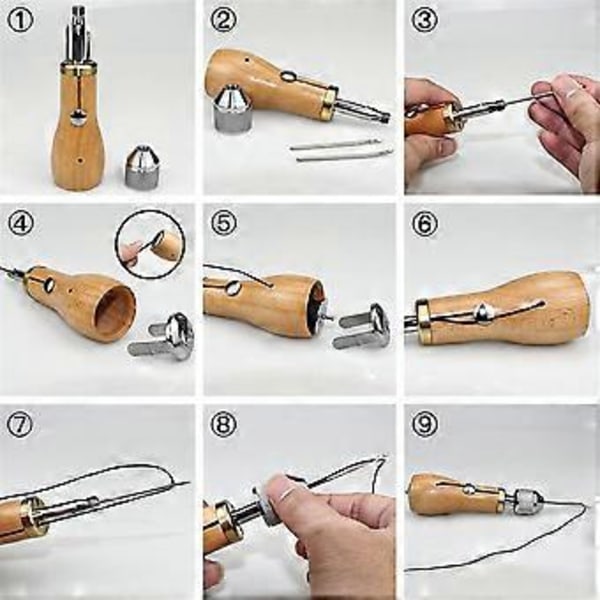 Nahkaompelukone DIY Nahkataide Nahkakaiverrusompelutyökalu Lehmännahka Nahkakaiverrusompelutyökalu
