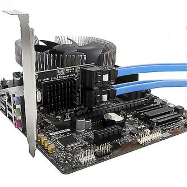 Pcie Sata-kort 4 Portar Sata-kontroller Expansionskort Med Lågprofilfäste Stöd 4 Sata 3.0 De