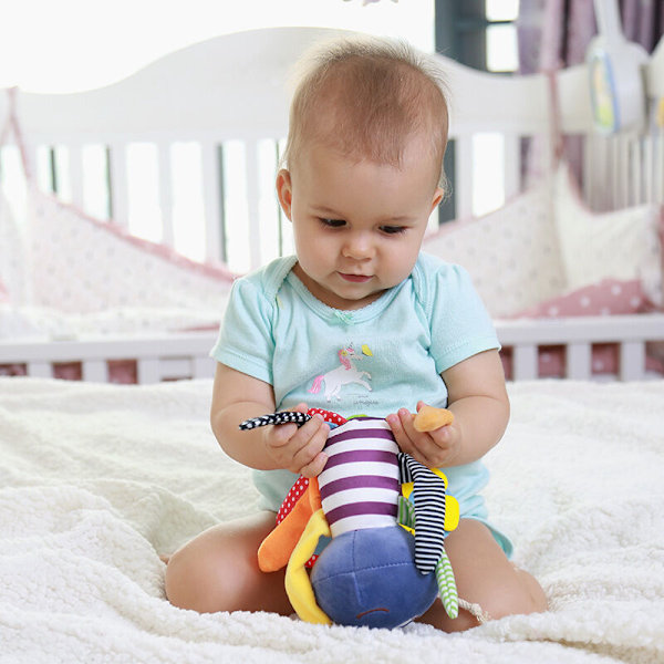 7 typer baby barnleksaker tecknad djur plysch handklocka nyfödd baby barnvagn spjälsäng hängande skaller bebis leksak 1 st