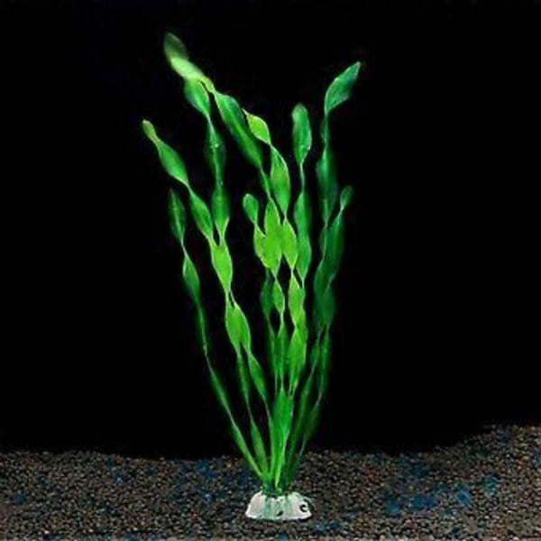 20 STK Kunstige Dekorative Plastik Akvarium Fisketank Dekoration Plastikplanter (20 Stk Grøn)