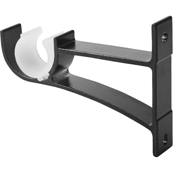 4 Pakk Tunge Aluminiumslegeringer Enkelt Gardinstang Braketter For Gardinstang (Svart)