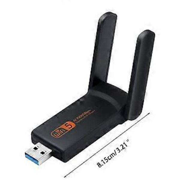 2.4G/5.0G Trådlöst Nätverkskort för Stationär Dator Stöd för Windows XP Vista USB WiFi Adapter Dual-Band 1900Mbps