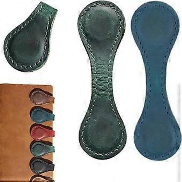 Magnetisk bogmærke i læder, Retro bogmærkeholder, Gave til bogelskere, Magnetisk bogmærke i læder (Brun+Kaffe)