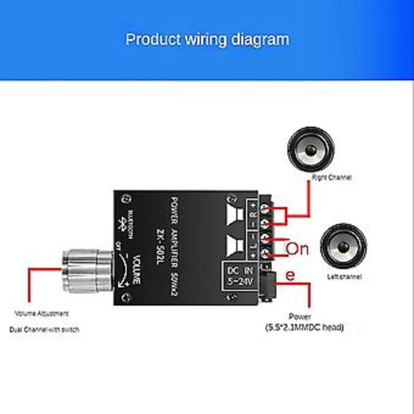 -502l Modul 5.0 Tand 2 X 50w Digital Forstærker Board Hifi 2.0 Forbedring