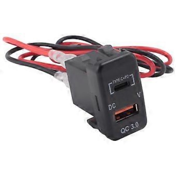 Auton pikalaturiadapteri QC3.0 kaksois-USB-pikalaturipistoke volttimittarilla Land Cruiser Pradolle