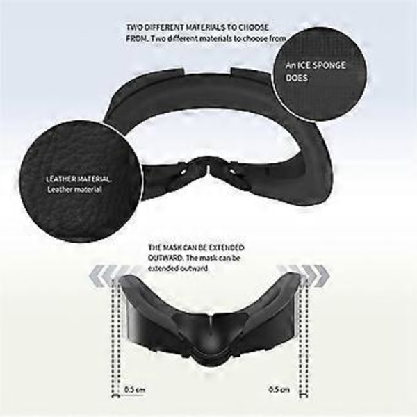 Til 3 Luftcirkulations Ansigtsdækning med Køleventilator VR Headset Udskiftnings Interface Maske til Quest3 B