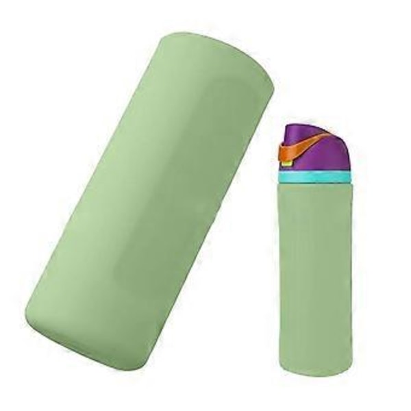 Silikon Vattenflaska Skydd för 24oz, Skydd Anti-Glid Botten Skyddande Ärm Fodral Skydd Grön