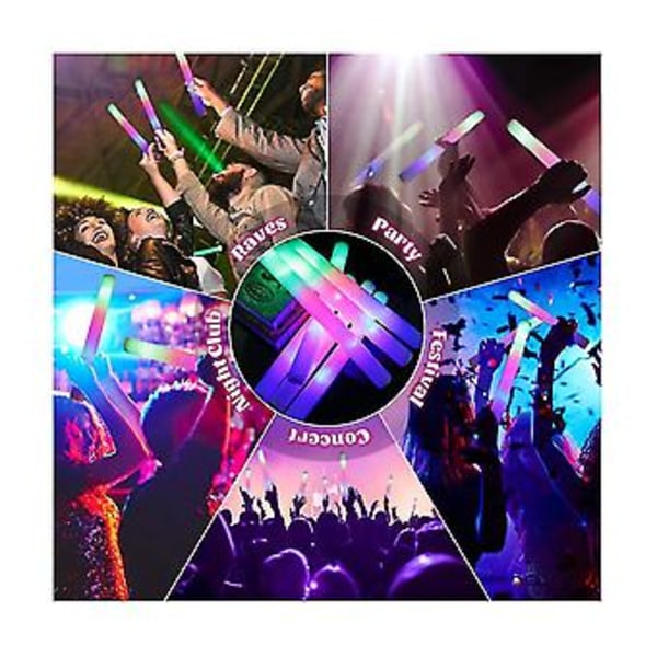 30-pack LED Glow Sticks Bulk Färgglada Glow Foam Sticks För Jul Födelsedag Bröllopsfest Tillbehör