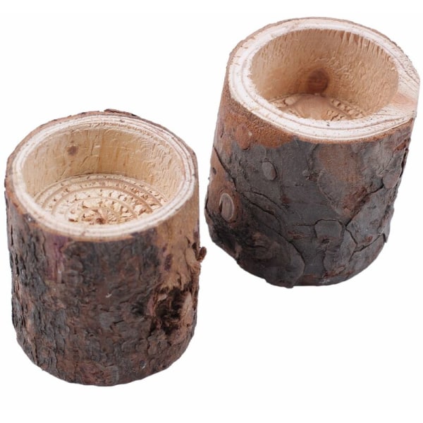 15 kpl Luonnollinen puinen kynttilänjalka Kynttilänjalka Pöydän koristelu Illallisruukku Käsintehdyt pöytäkoristeet