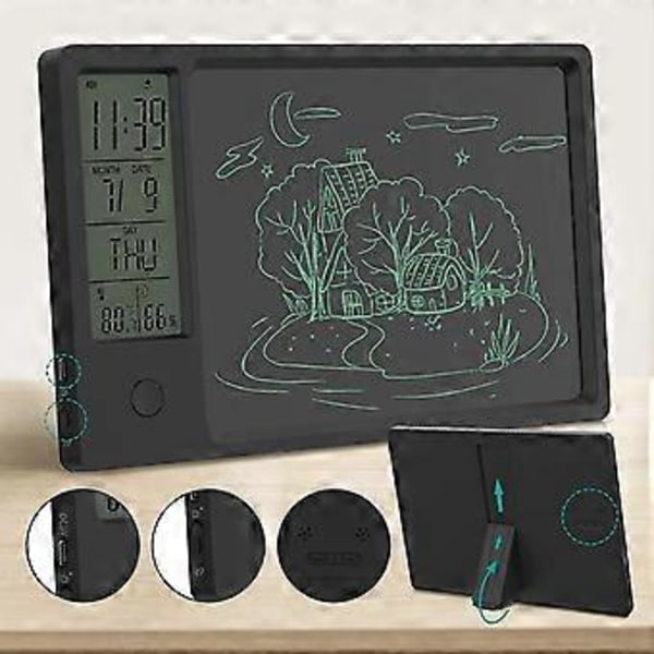 Hygrometer Termometer 9,5 Tum LCD Skrivtavla Elektronisk Digital Anteckningsbok För Semester
