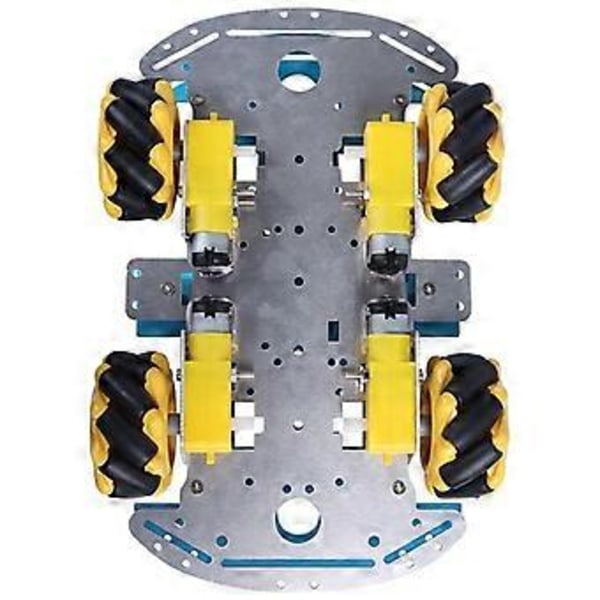 Smart Robotbilsett Firehjuls Smart Mecanum Hjul Enkeltlags Aluminium Legering Bilchassis DIY Monteringssett