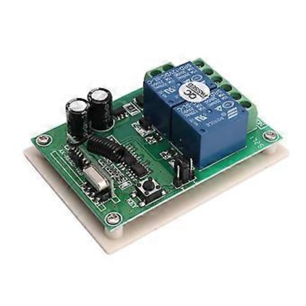 DC 12V 2-kanavainen RF 433MHz langaton kauko-ohjainkytkinreleen vastaanotinmoduuli autotallin ovelle/sähköportille/verholle