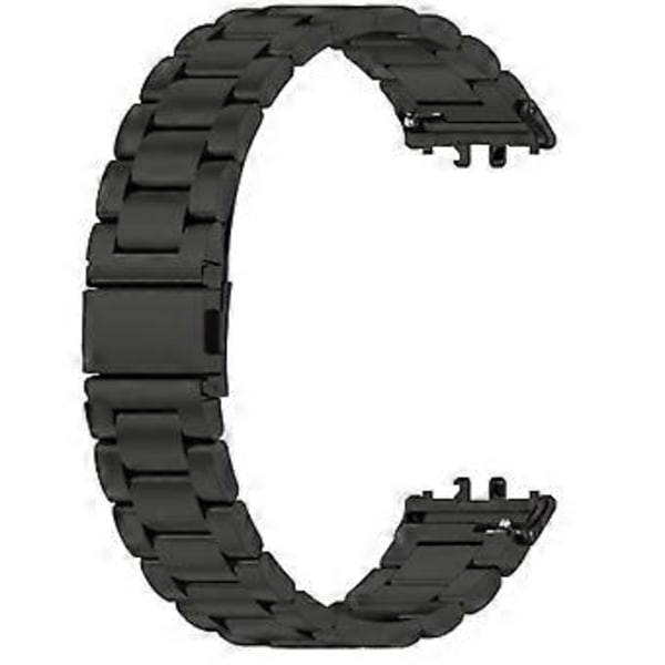 Metalrem til Galaxy Fit3 Rustfrit Stål Armbånd Udskiftningstilbehør B Sort