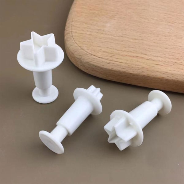 3 stk Stjerne Fondant Cutter Biscuit Cookie Cake Mold Kakedekoreringsverktøy