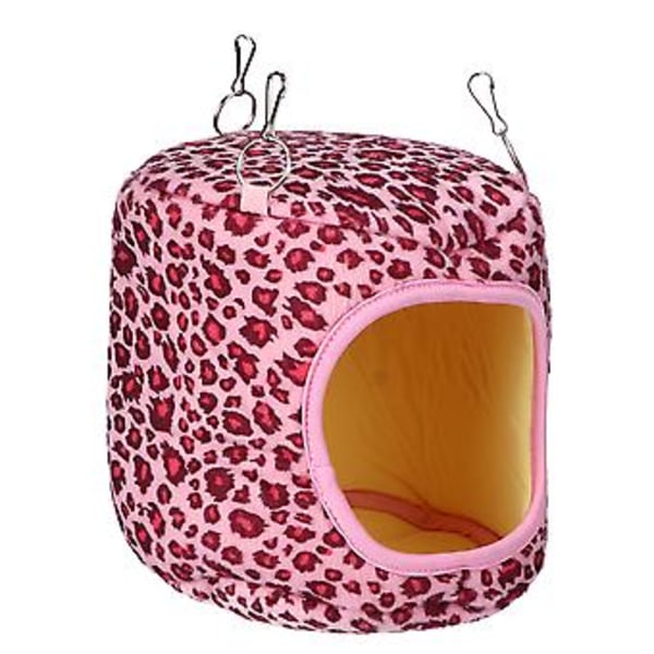 Varm hängmatta i bomull för husdjur, hängande sovbo för ekorre, igelkott, marsvin, chinchilla, kaniner, rosa leopard