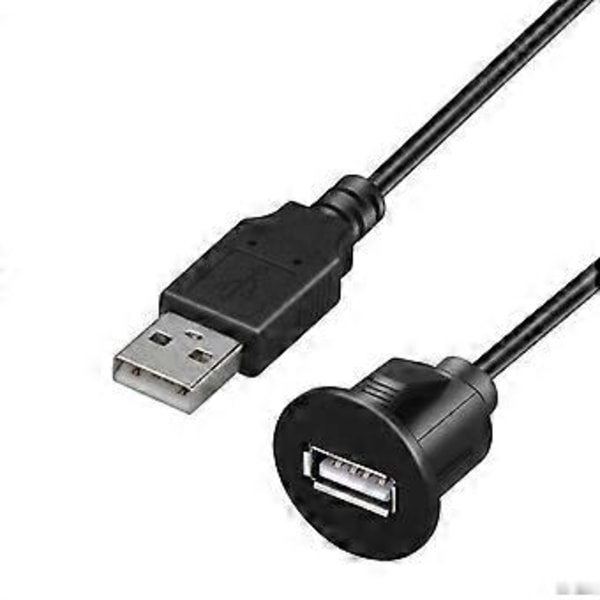 Bilinstrumentbræt Flush Mount Audio Line USB 2.0 Port Panel Forlængerkabel Stik