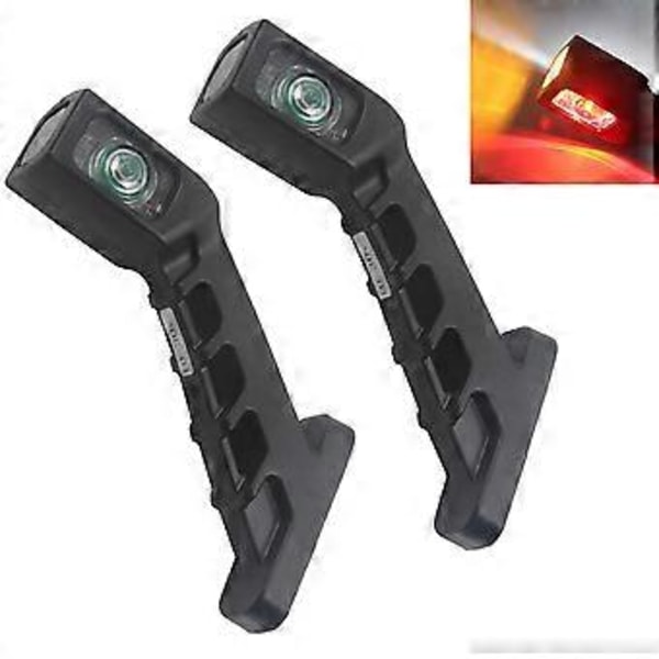 2 stk. 10-30V Lastbil Trailer Blinklys 4 Led Sidemarkeringslys Stoplys Indikator Rød Hvid Gul