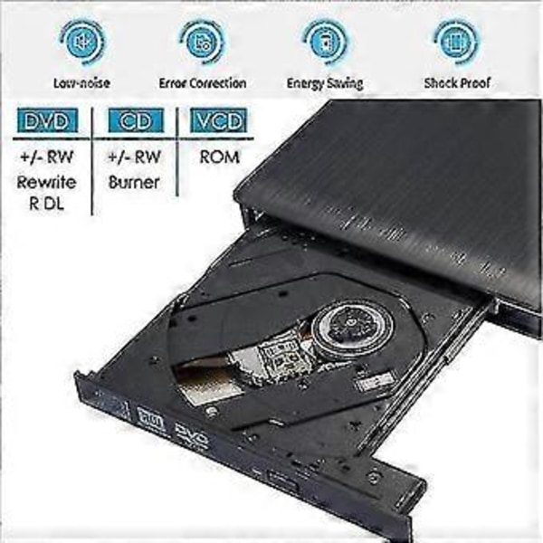 Ulkoinen CD DVD +f04-rw asema USB 3.0 Kannettava USB Dvdf04cd Rom poltin Optinen asema Soitin Lukija Kirjoitin Kannettava Pöytätietokone, Mac Macbook Prof04a
