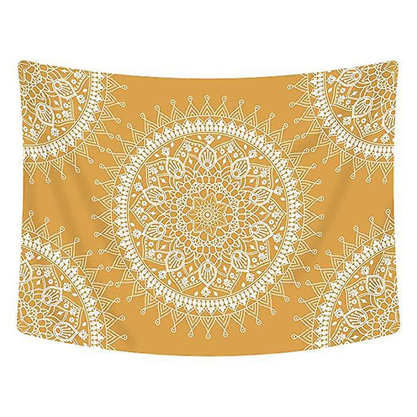 Bohemian-seinävaate, Mandala Hippie -suosittu seinävaate, lämmin kultainen oranssi rantamatto, 59 x 51 tuumaa