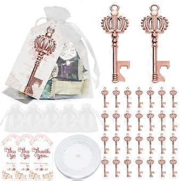 30 STK Nøkkel Flaskeåpner Papirkort Bryllup Dekorasjon Bryllupsgaver Bridal Shower Gaver Bryllupssuvenirer Favørartikler til Gjester, A