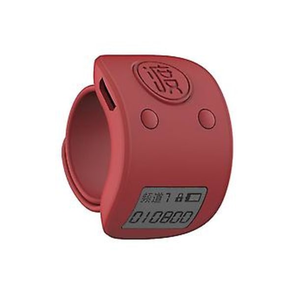 Mini Digital LCD Elektronisk Fingerring Håndtæller 6 Cifret Genopladelig Tæller Klikker - Rød