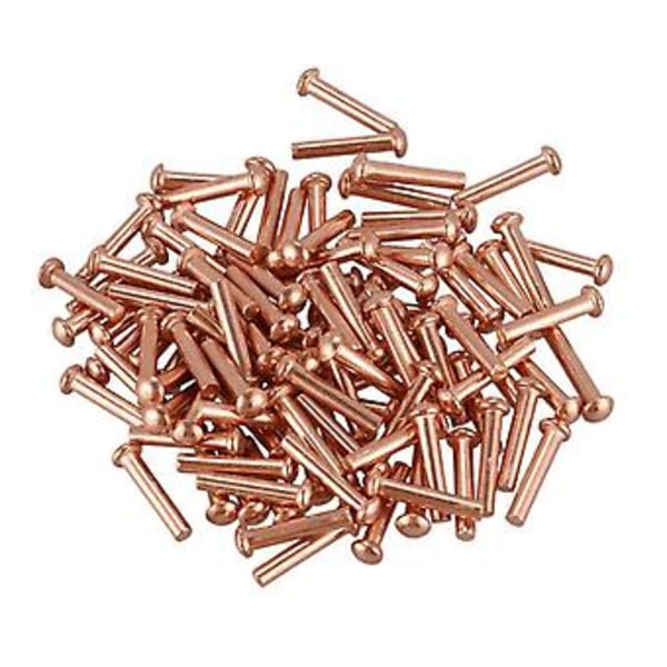 100 stk. 5/64 tommer X 25/64 tommer Rundhode Kobber Solid Nagler Festemidler