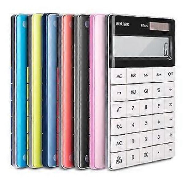 Farve Lommeregner Dual Power Bordregner 12-bit Stort Display Panel Knap Lommeregner