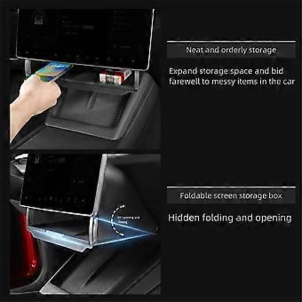 LHD Förvaringsfack under Skärm för Model 3 2024 Mittkonsol Organizer Förvaringslåda Tillbehör
