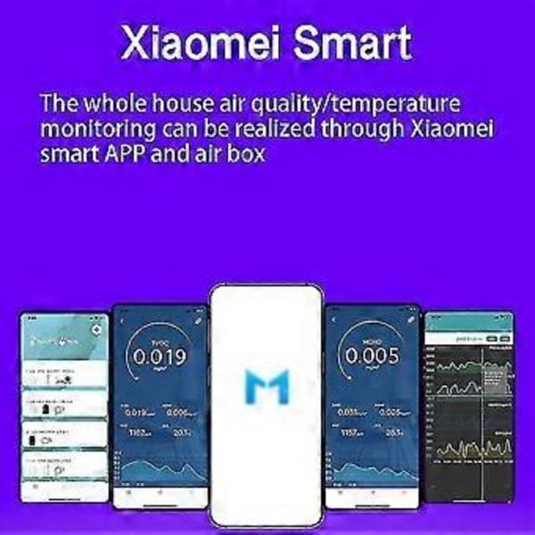 Digital CO2-måler Gassdetektor CO2-sensor Luftkvalitetsmonitor Formaldehyd TVOC Karbondioksid Trådløs App Luftanalysator