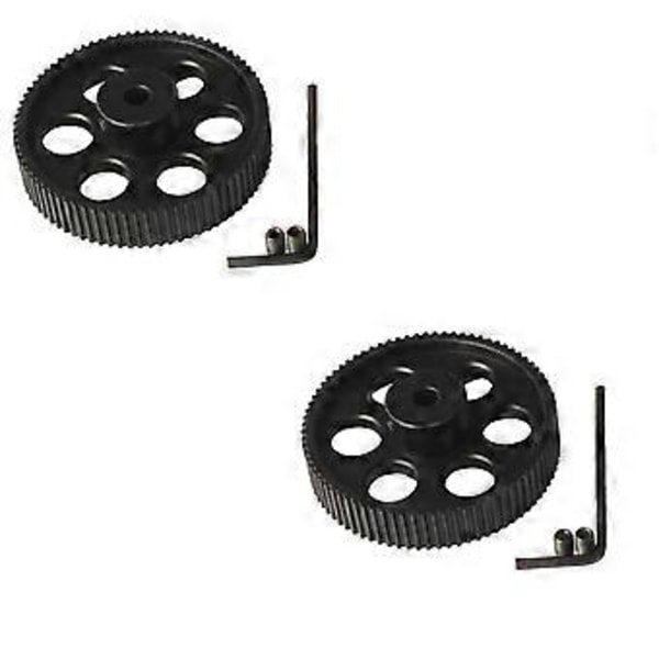2st 80-tandade 2GT C Kit 2GT Timing Remhjul Borrning 5mm 2MGT Synkron Rem Bredd 9/10mm 80T för Voron 2.4 Svart