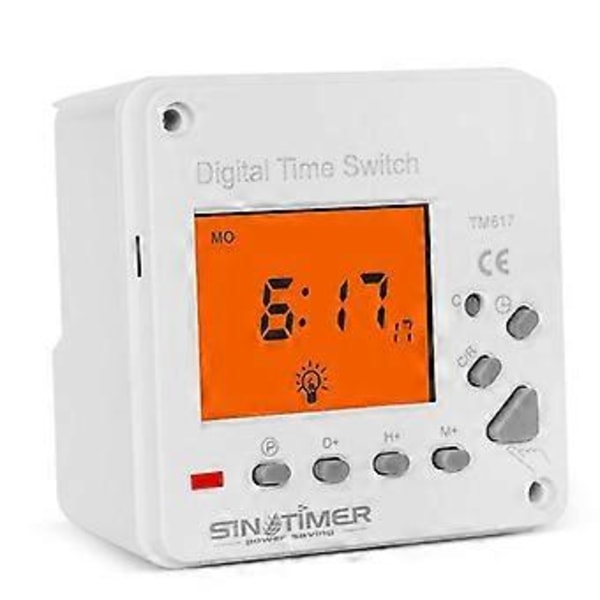 TM617-1 Intelligent Bakgrundsbelyst Stor Skärm Tidskontroll Strömbrytare Timerpanel