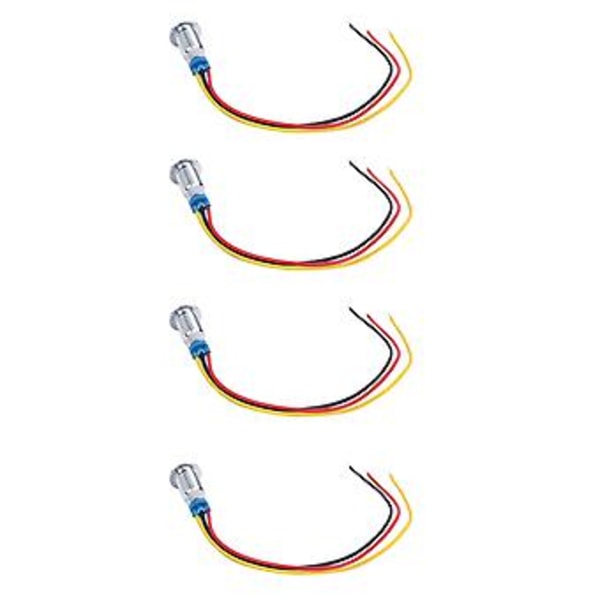 4 Sæt LED Indikatorlys Fælles Katode Lampe Industrielle Kontrolkomponenter 8mm 110‑220V Rød og Gul