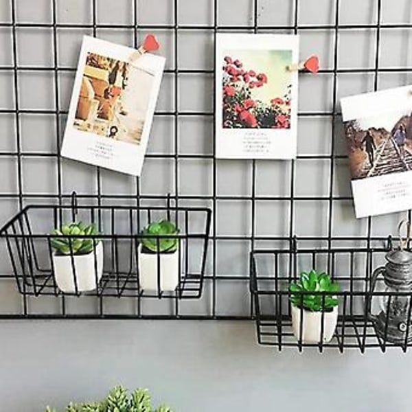 3 kpl Lankakoreja, seinäverkkopaneelin riippuva lankakori, seinäsäilytys- ja esittelykori kaappiin