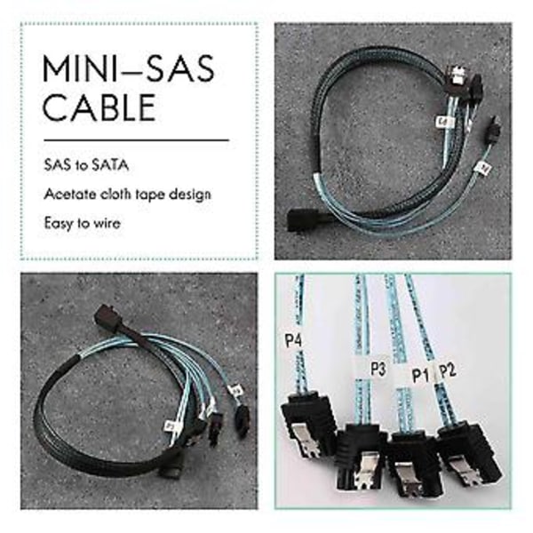 Intern Mini till Sata-kabel, Sff-8643 till Sata Breakout Kompatibel Med