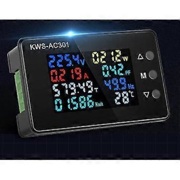 Digital Display Ström Voltmeter 50-300v Ac Wattmeter Multifunktionell Elmätare Effektdetektor