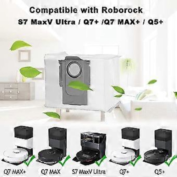 12-pack dammsugarpåsar för Max / Max+ / , för S7 MaxV Ultra/S7 Pro Ultra dammsugare