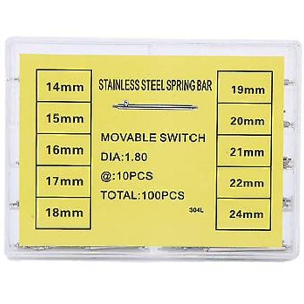 1,8 mm / 0,07 tum Tjocklek Snabbfäste Fjäderstänger Remlänkar Stift Klockreparationsverktyg
