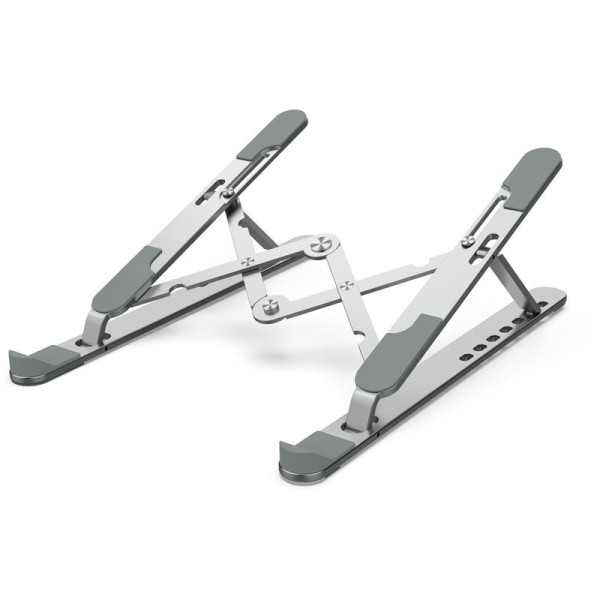 Laptop Stativ til Skrivebord, Justerbar Højde, Foldbar Bærbar Desktop Macbook & Notesbøger Stativ Riser & Holder til Seng med 7 Niveau Vertikal Højde