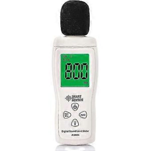 Digitalt lydnivåmåler, digital desibelmåler, profesjonell desibelmåler 30-130dba, minimum/maksimum data, lavt batteri, bakgrunnsbelyst LCD-skjerm, auto