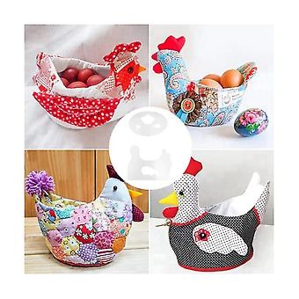 Søtt Eggkurvformsett Eggkurvformer for Sying, Kyllingkurvform Linjal, DIY Quilting Håndverk